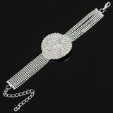 Ball Chain Link Silver Color Full Round Shape Bridal Bracelets Romantic Ladies Luxury Party Crystal Evening Bracelet