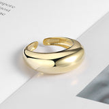 Silver Color Opening Ring Classic Simple Geometric Arc Handmade Jewelry Gifts for Women Size Adjustable Trend