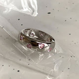 Dopamine love colored zircon diamond ring female niche index finger high-end fashion personality open ring
