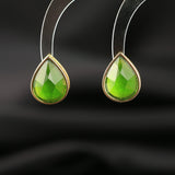 Micro inlaid water droplet zircon earrings for women plated with 18k gold