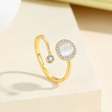 Fashionable and luxurious circular ring with geometric design, high-end women's ring, elegant and refined accessories for women