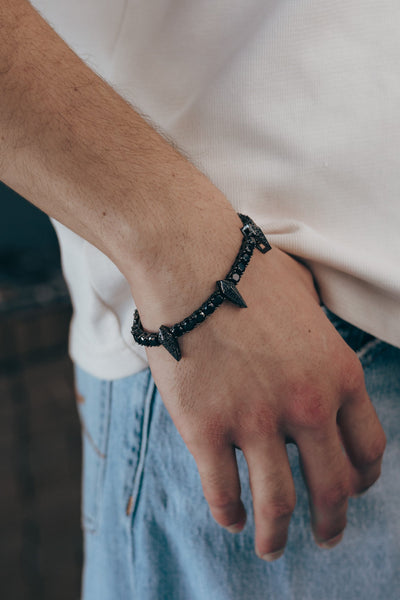 Pulsera Black Panther Negra All In Men Joyeria