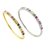 Fashion geometric heart-shaped color bracelet with copper inlaid zircon