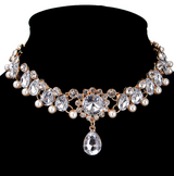 Ladies Thick Chain Necklaces - Artificial Pearl, Rhinestone Drop Damas, Fashionable Gold 35cm Fashionable Necklaces Jewelry 1pc For Wedding