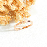 Stainless Steel White Cubic Zirconia Stone Rings Jewelry For Women Girls Trendy Office Rose Gold Finger Rings R19163