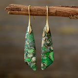 New Bohemian Emperor Stone Geometric Pendant Earrings, European and American Popular Natural Stone Jewelry