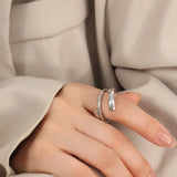 Titanium Steel Layered Wrap Ring