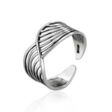 Mobius wave ring s925 silver Thai silver retro personality wild open sterling silver ring jewelry