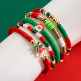 Christmas Bracelet Set Alloy Elk Bell Accessories Fashionable and Colorful Soft Ceramic Bracelet for Women