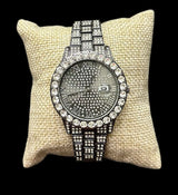 Reloj Negro Zirconias Cara Redondo All In Men Joyeria