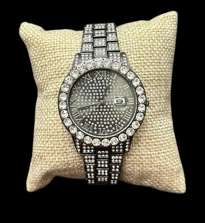 Reloj Negro Zirconias Cara Redondo All In Men Joyeria