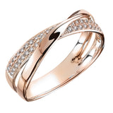 Newest Fresh Two Tone X Shape Cross Ring for Women Wedding Trendy Jewelry Dazzling CZ Stone Large Modern Rings Anillos