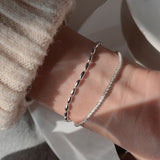 Bright Galaxy S925 Sterling Silver Gypsophila Doudou Bracelet Sparkling Jewelry Women's Advanced Design Ins Trend