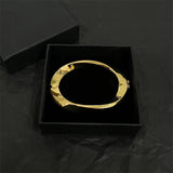 Irregular oval bracelet, futuristic and unique design, stackable style, personalized trendy geometric shape
