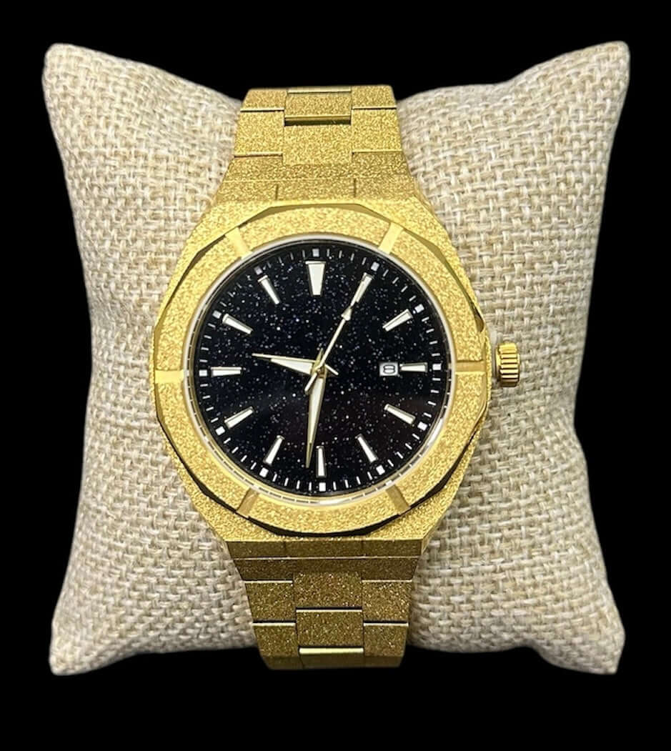 Reloj Zirconias Pesado Dorado All In Men Joyeria