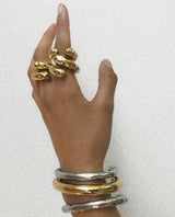 Contemporary Statement  Asymmetry Sensuous Contours Bangle or Cuff Shape And Form Set Waterproof Jewelry Women