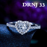 Eight Heart Eight Arrow Zircon Imitation Moissanite Ring for Women and Men's Six Claw Wedding Ring