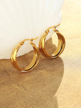 Double U-shaped earrings with titanium personalized earrings for women