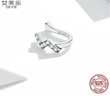 Original Ear Bone Clip Single Sterling Silver S925 Simple Lightning Earring Line Zircon Earring Single Ear Clip