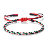 Bracelet woven diamond knot red rope simulates national flag colored hand rope