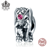 Avelle DIY Beaded Bracelet Accessories S925 Sterling Silver Cute Elephant Diamond Ladies Bracelet Spacer Beads