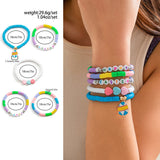 Easter soft ceramic letter bracelet set with colorful love rabbit Bracelet bracelet