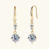 2 Carat Moissanite 925 Sterling Silver Earrings