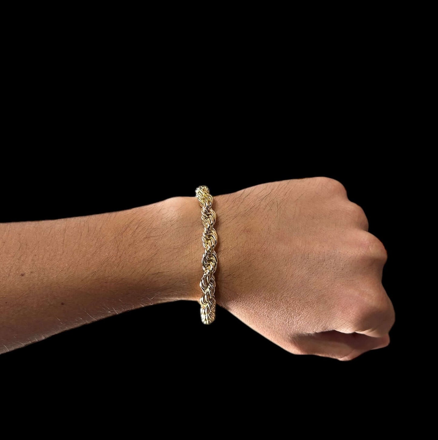 Pulsera Torzal 9 mm Oro Laminado All In Men Joyeria