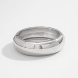 Cold Wind Curved Smooth Surface Spring Bracelet Irregular Metallic Wide Version Ring Set