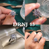 Eight Heart Eight Arrow Zircon Imitation Moissanite Ring for Women and Men's Six Claw Wedding Ring