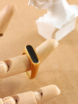 French fashion exaggerated geometric weight glazed element ring