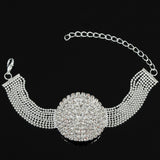 Ball Chain Link Silver Color Full Round Shape Bridal Bracelets Romantic Ladies Luxury Party Crystal Evening Bracelet
