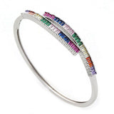 Fashionable copper inlaid colored zircon bracelet with genuine gold electroplating bracelet