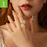 Silver Charm Super Flash Two Carat Moissand Diamond Ring Proposal Ring Noble Luxury Luxury Luxury Sense s925 Pure Silver Ring