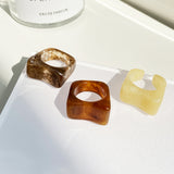 European And American Ring Creative Retro Simple Temperament Acetate Resin Transparent Ring