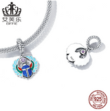Avelle Simple Scarab Sterling Silver S925 Pendant Bracelet Color Drop Oil Zircon Insect Pendant