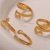 Titanium Steel Snake Shape Bypass Ring