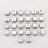 Stainless steel square bead with 26 English letters
