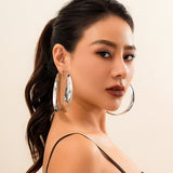 Large hoop earrings for women hollow shiny earrings