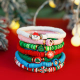 Christmas letter soft ceramic bracelet set irregular bead Bracelet color