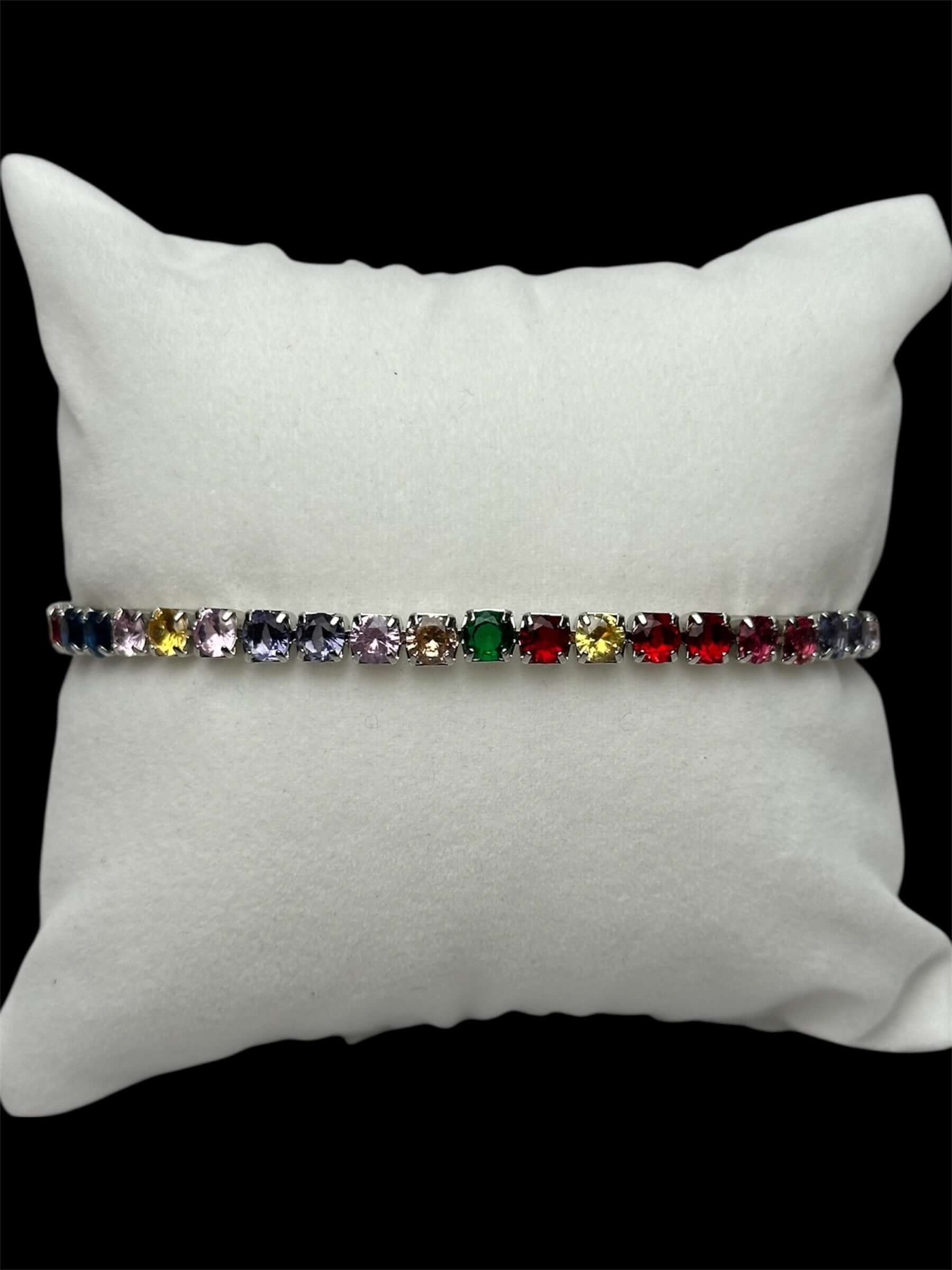 Pulsera Tenis 3 mm Plata Colores All In Men Joyeria