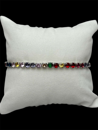 Pulsera Tenis 3 mm Plata Colores All In Men Joyeria