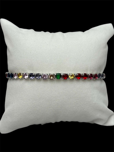 Pulsera Tenis 3 mm Plata Colores All In Men Joyeria