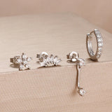 Zircon Stud Earrings with Gold Plating, Minimalist Chic Design, Delicate and Stylish Women's Ear Jewelry