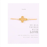 Fashion Handmade Braided Rope Bracelet Never Fade Gold Color Charm Bracelet for Women Adjustable Rope Resin Charm Jewelry