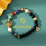Natural stone beaded tiger eye picture stone bracelet zodiac bracelet