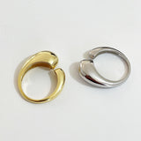 18K electroplated stainless steel short ring for women with adjustable opening ring