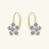 1.2 Carat 925 Sterling Silver Moissanite Flower Huggie Earrings