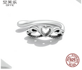 Ear Bone Clip Single Sterling Silver S925 Earrings Retro Crown Hollow Love DIY Single Earrings