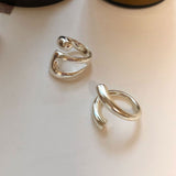 Foxanry Minimalist 925 Sterling Silver Rings for Women Fashion Creative Hollow Irregular Geometric Birthday Party Jewelry Gifts